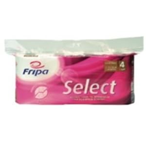 Fripa Toilettenpapier Select - 4-lagig, geprägt, hochweiß, 8 Rollen à 160 Blatt; Packungsinhalt: 8 Rollen im Sale